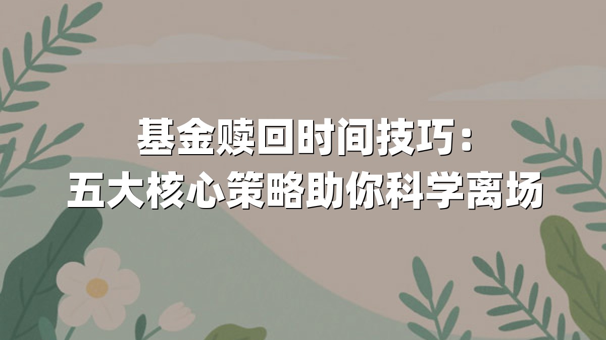 基金赎回时间技巧：五大核心策略助你科学离场