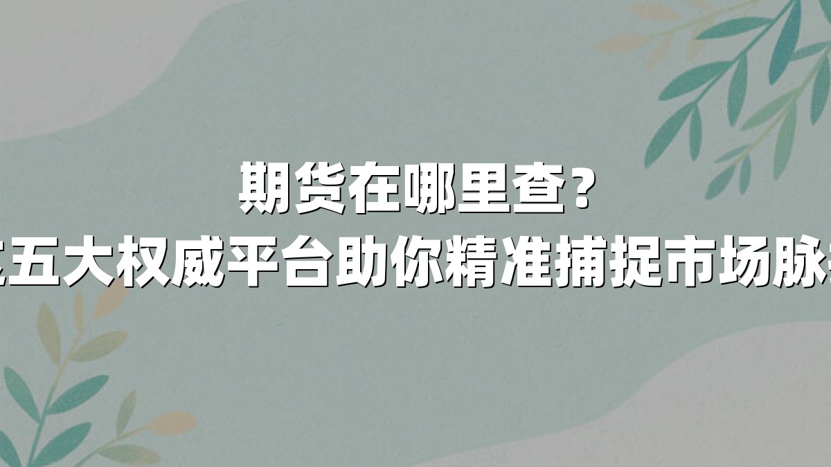 期货在哪里查？这五大权威平台助你精准捕捉市场脉搏