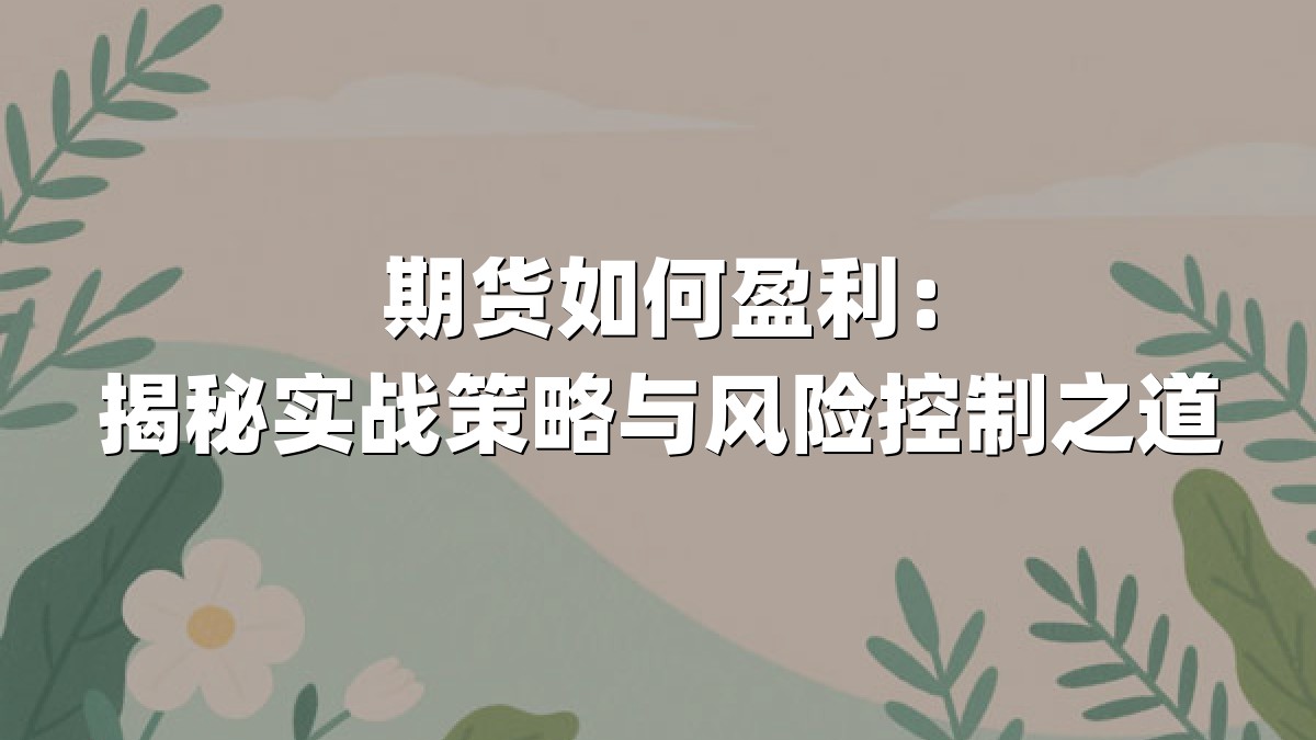 期货如何盈利:揭秘实战策略与风险控制之道