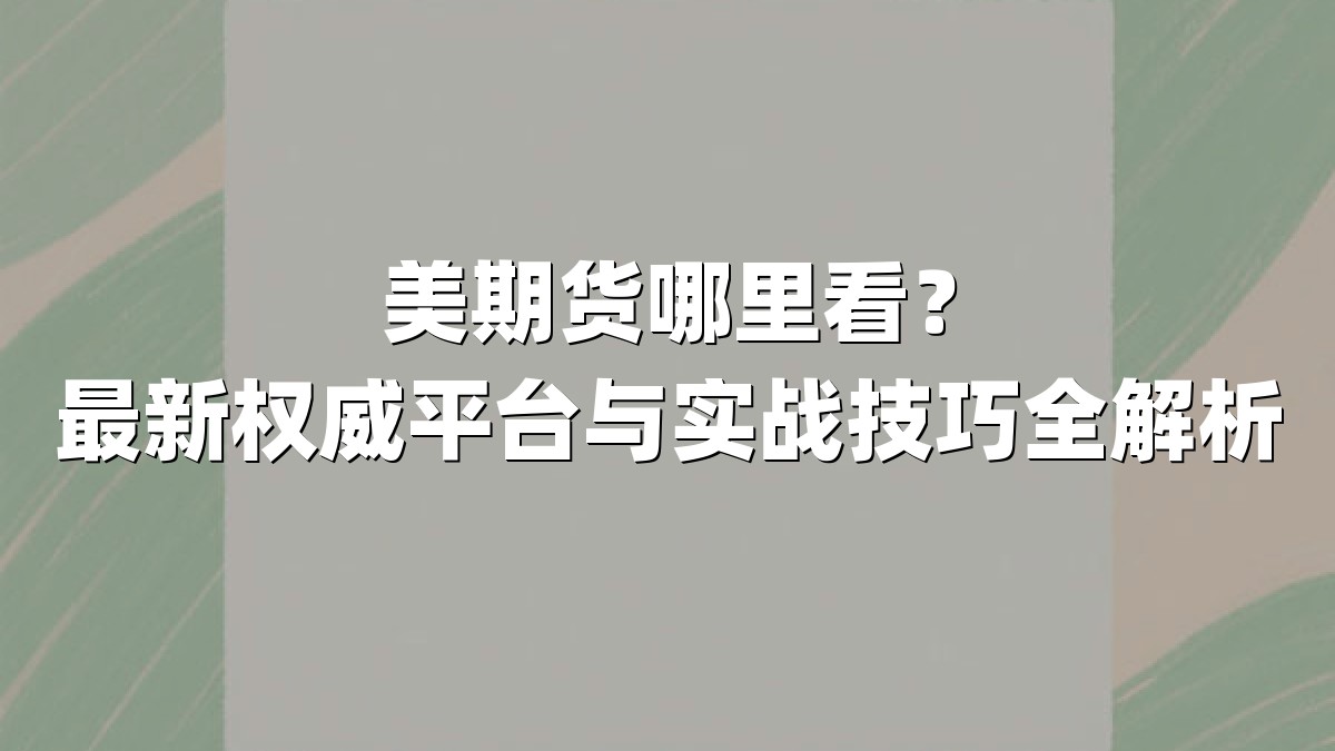 美期货哪里看？最新权威平台与实战技巧全解析