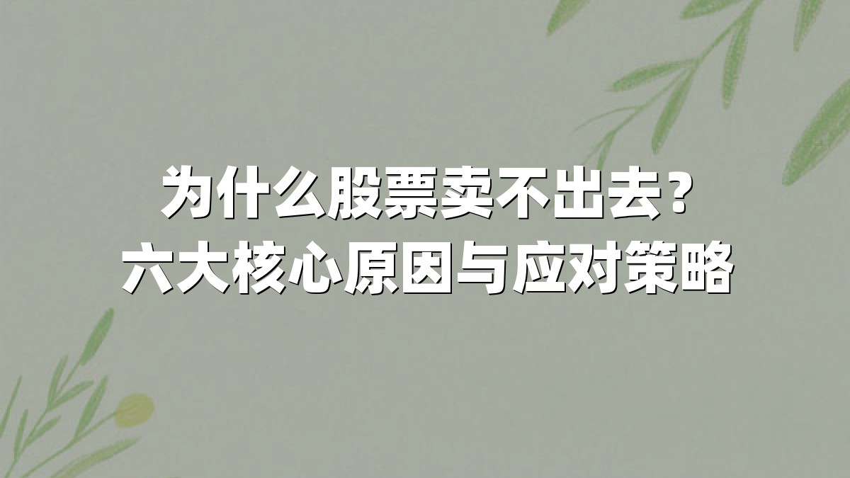 为什么股票卖不出去?六大核心原因与应对策略