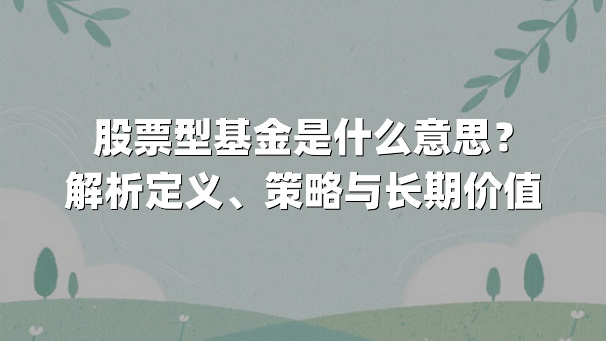 股票型基金是什么意思?解析定义、策略与长期价值