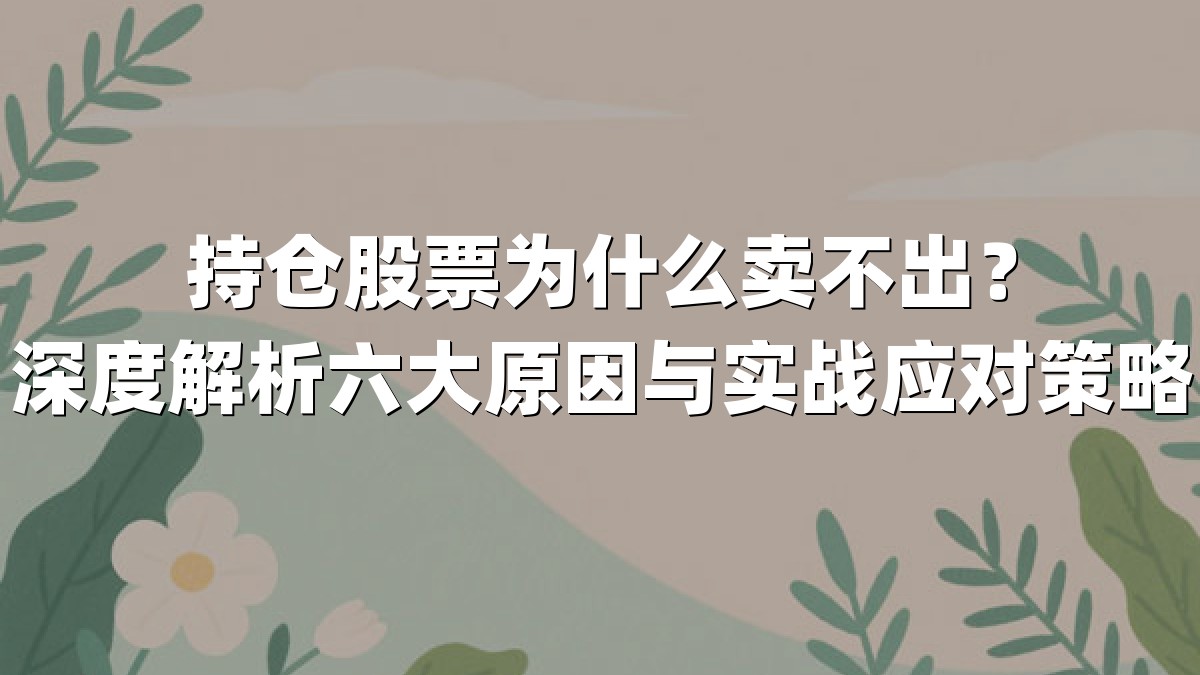 持仓股票为什么卖不出?深度解析六大原因与实战应对策略