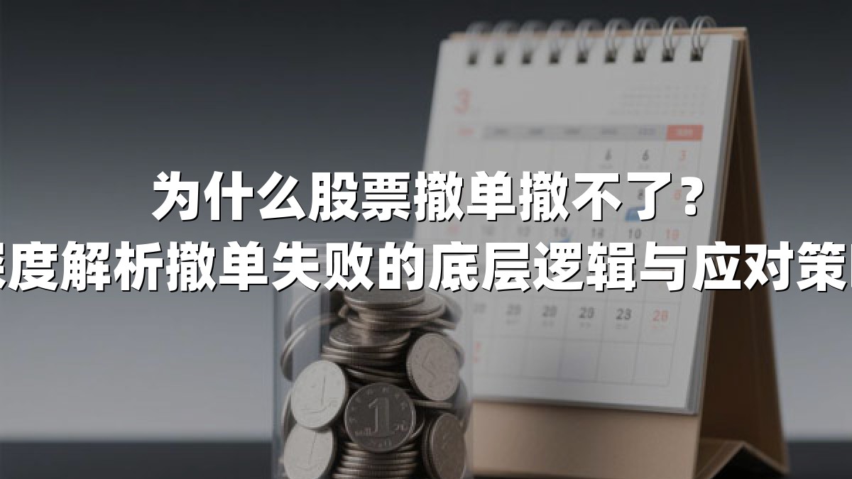 为什么股票撤单撤不了?深度解析撤单失败的底层逻辑与应对策略