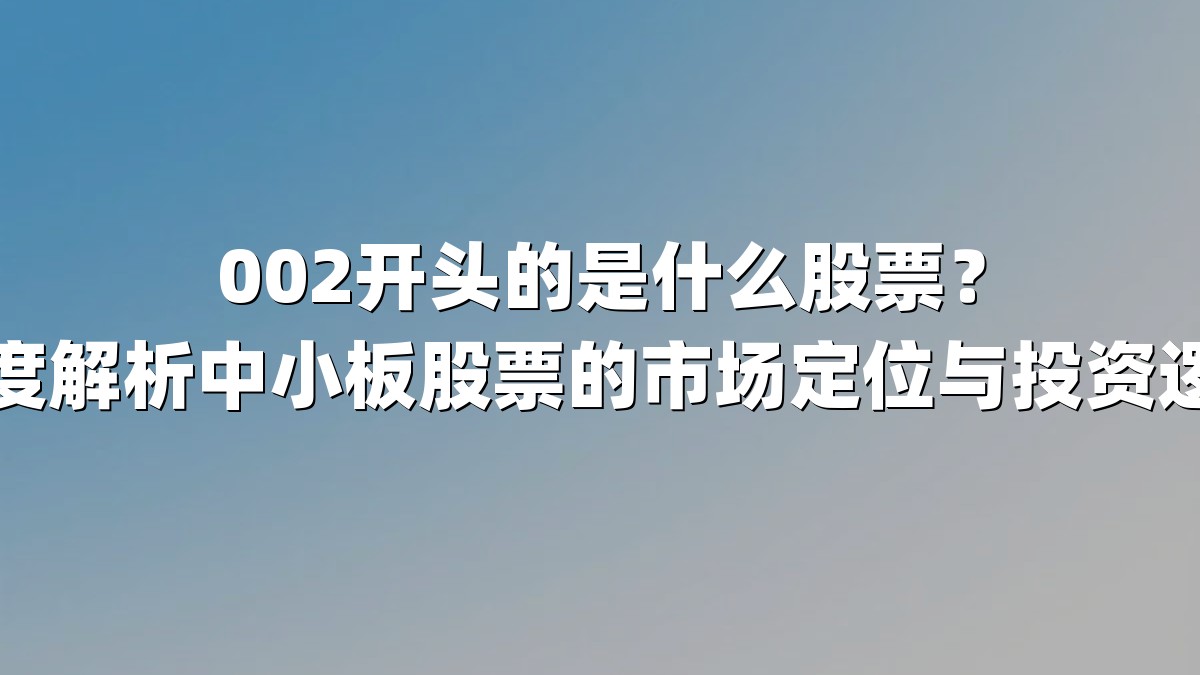 002开头的是什么股票？深度解析中小板股票的市场定位与投资逻辑