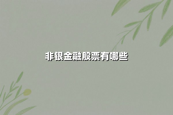 非银金融股票有哪些？2025年核心赛道解析与投资机遇前瞻
