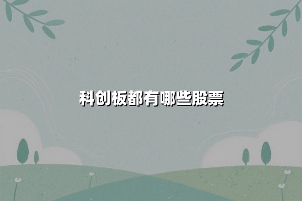 科创板都有哪些股票?深度解析核心成分股与投资价值全景图