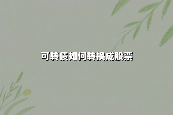 可转债如何转换成股票?最新操作指南与实战技巧解析