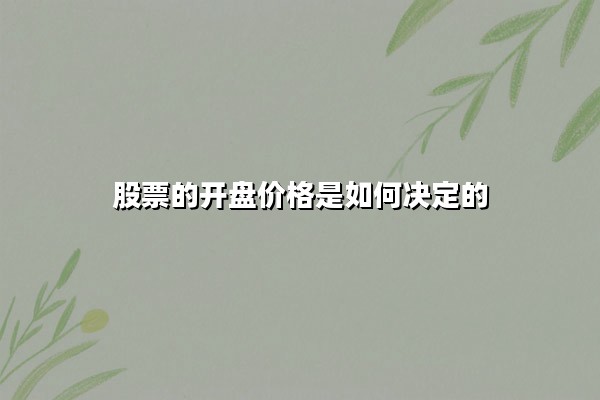 股票的开盘价格是如何决定的:揭秘集合竞价机制与市场博弈的底层逻辑