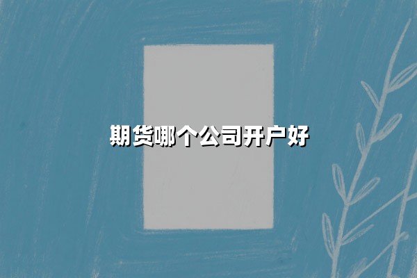 期货哪个公司开户好？如何选择优质期货公司及开户全流程解析