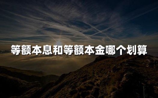 等额本息和等额本金哪个划算(2024最新权威解答)