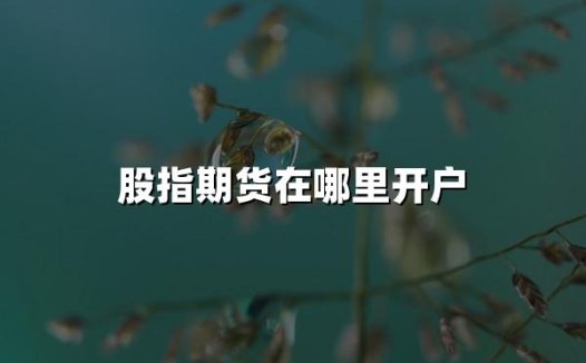 股指期货在哪里开户(2024股指期货最新开户指南)