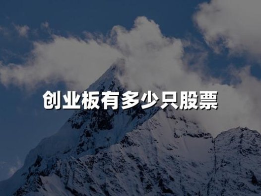 创业板有多少只股票(2024年创业板股票最新数据)