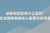 证券和股票有什么区别？一文读懂两者的核心差异与投资要点