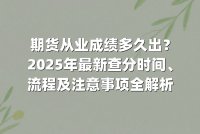 期货从业成绩多久出？2025年最新查分时间、流程及注意事项全解析