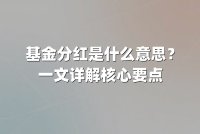 基金分红是什么意思?一文详解核心要点