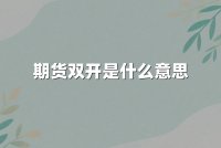 期货双开是什么意思