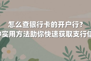 怎么查银行卡的开户行？5种实用方法助你快速获取支行信息