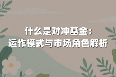 什么是对冲基金:运作模式与市场角色解析