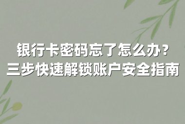 银行卡密码忘了怎么办?三步快速解锁账户安全指南