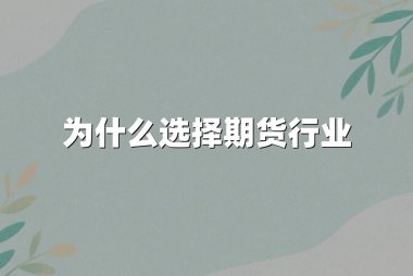 为什么选择期货行业