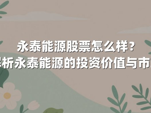 永泰能源股票怎么样?深度解析永泰能源的投资价值与市场前景