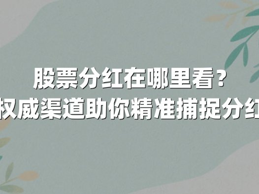 股票分红在哪里看?五大权威渠道助你精准捕捉分红动态