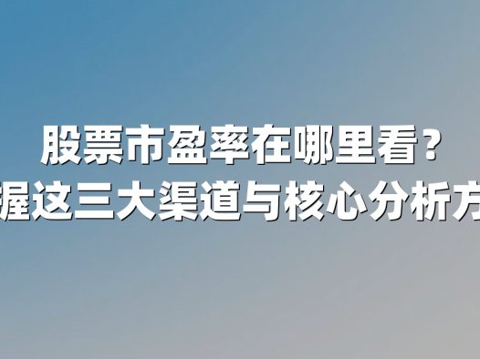 股票市盈率在哪里看?掌握这三大渠道与核心分析方法