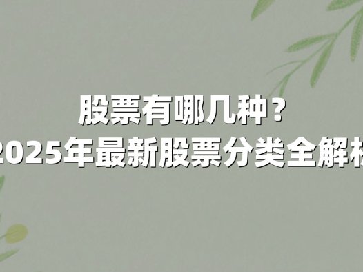 股票有哪几种？2025年最新股票分类全解析