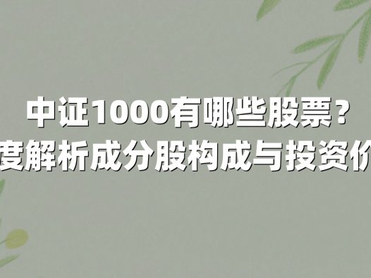 中证1000有哪些股票？深度解析成分股构成与投资价值