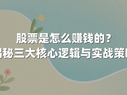 股票是怎么赚钱的？揭秘三大核心逻辑与实战策略