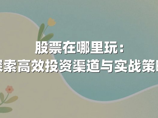 股票在哪里玩：探索高效投资渠道与实战策略