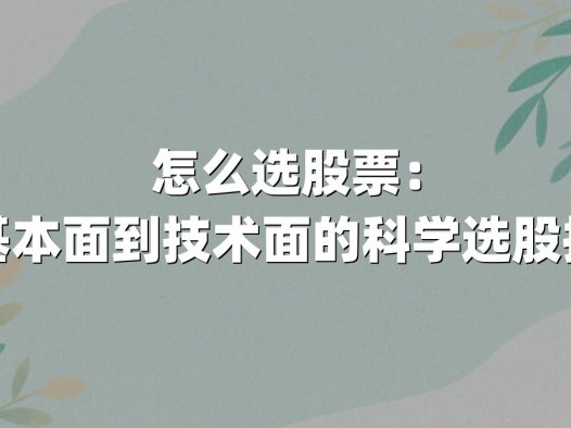 怎么选股票:从基本面到技术面的科学选股指南