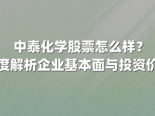 中泰化学股票怎么样?深度解析企业基本面与投资价值