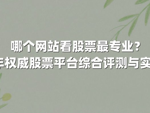 哪个网站看股票最专业?2024年权威股票平台综合评测与实战指南