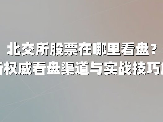 北交所股票在哪里看盘?最新权威看盘渠道与实战技巧解析