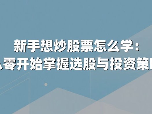 新手想炒股票怎么学:从零开始掌握选股与投资策略