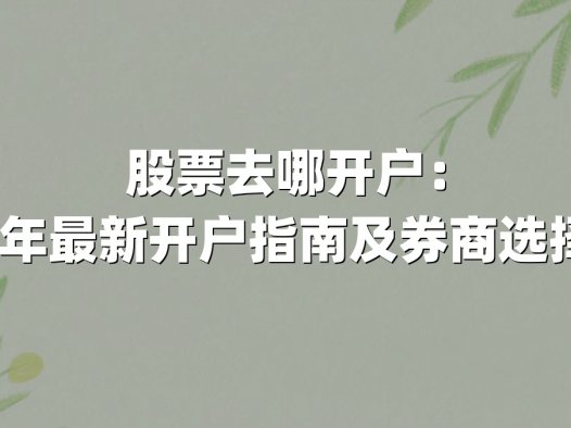 股票去哪开户:2025年最新开户指南及券商选择策略