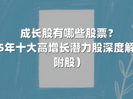 成长股有哪些股票?2025年十大高增长潜力股深度解析(附股)