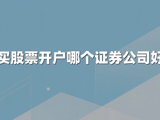 买股票开户哪个证券公司好