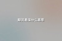 期货套保什么意思(期货提保什么意思)