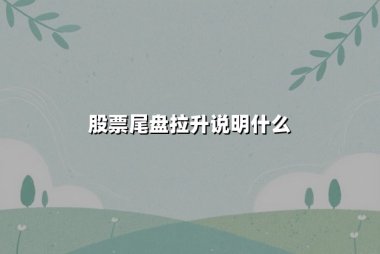 股票尾盘拉升说明什么(股票尾盘拉升第二天必跌吗)