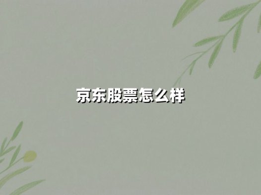 京东股票怎么样(京东股票怎么样值得投资吗)