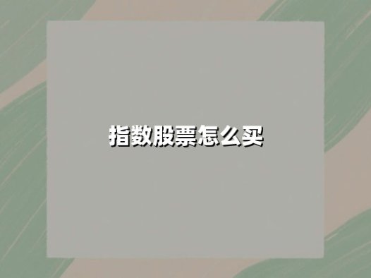 指数股票怎么买(指数股票怎么买的流程)：手把手教你投资入门