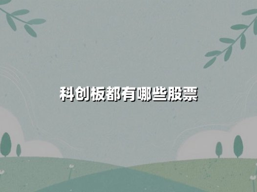 科创板都有哪些股票？深度解析核心成分股与投资价值全景图